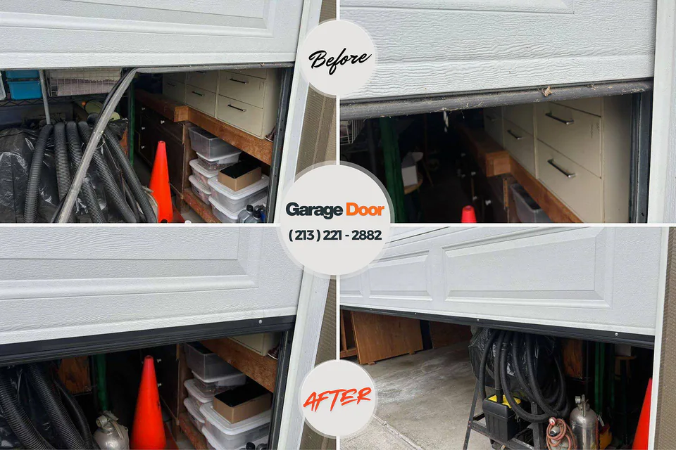 Before and after: garage door repair 81212